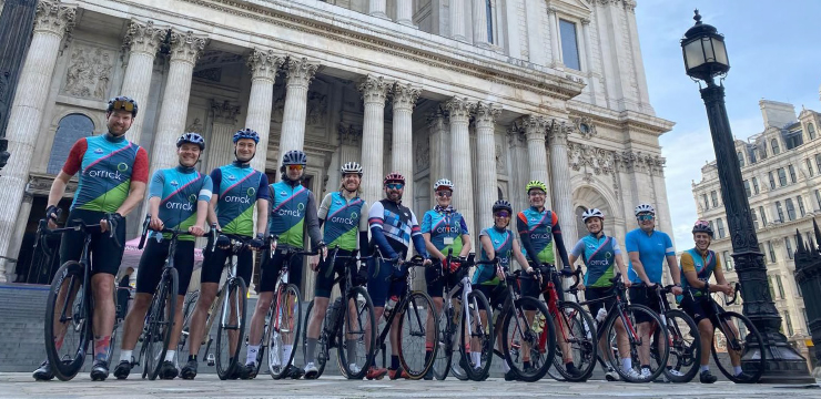 orrick cares cycling challenge - orrick members at a cycling event