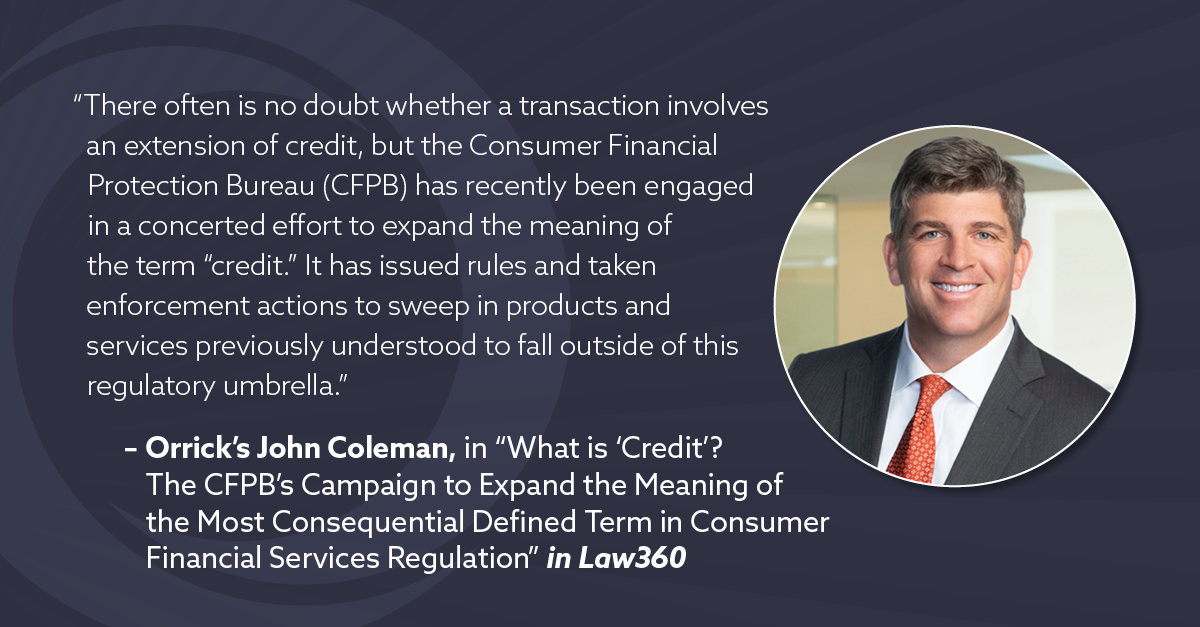 Orrick's John Coleman in Law360