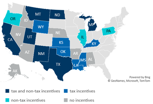 States Active in CCUS Incentives; Source: FTI Consulting and Orrick Research