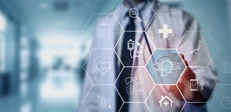 ai and healthcare - healthtech - digital life sciences icons