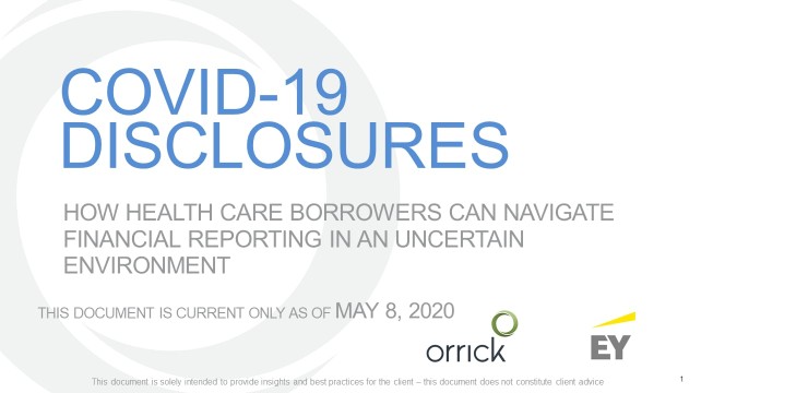 COVID-19 Disclosures webinar title slide