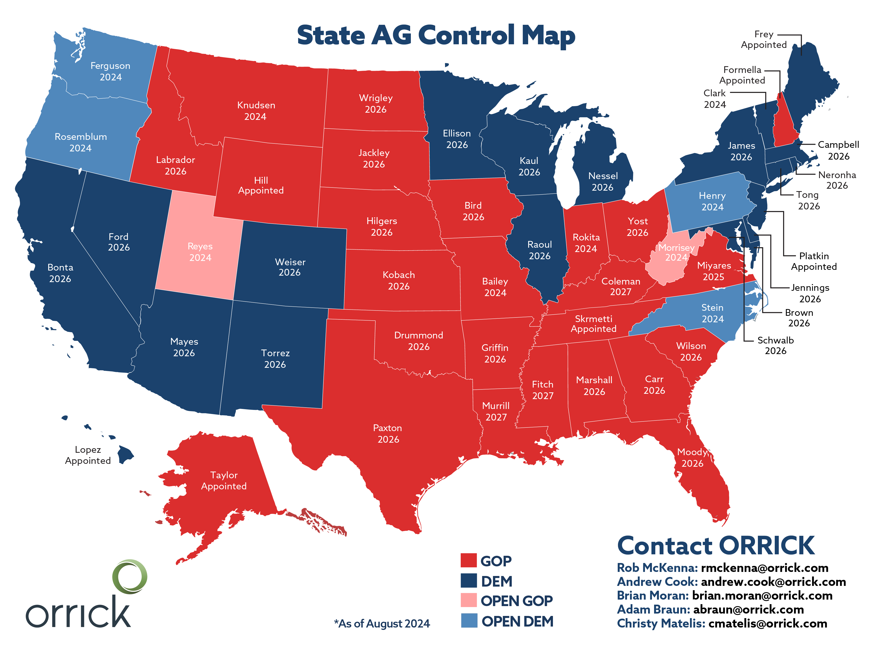 State AG Control Map 2024 | Orrick